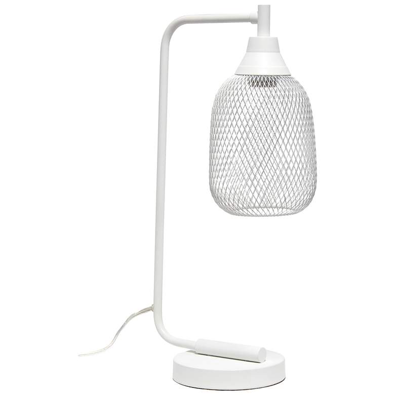 Image 5 All the Rages Lalia Home 19 inch High White Wire Mesh Modern Desk Lamp more views