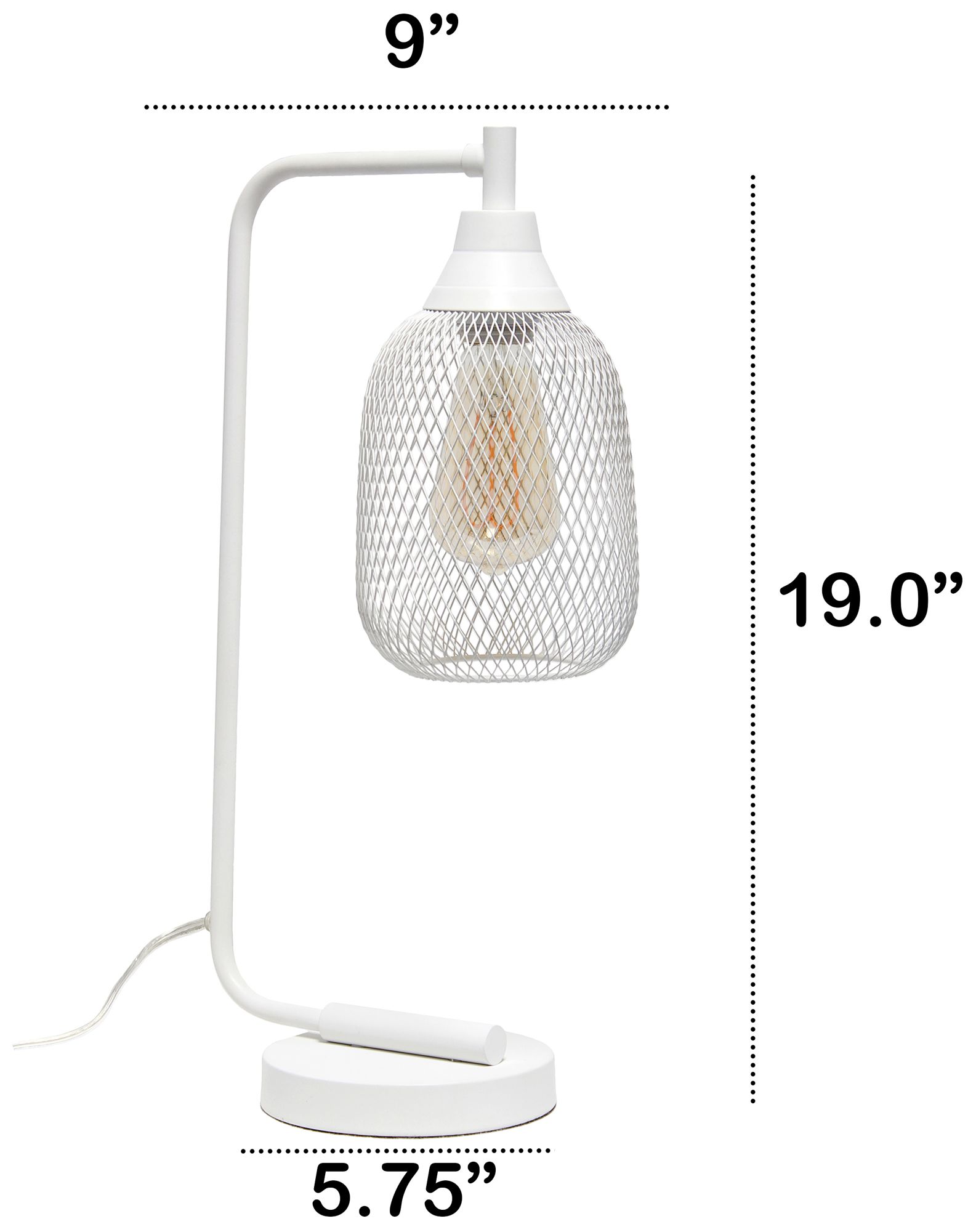 All the Rages Lalia Home 19" High White Wire Mesh Modern Desk Lamp
