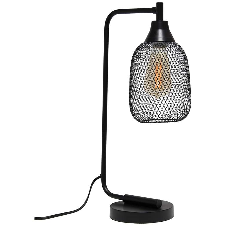 Image 2 All The Rages Lalia Home 19" Matte Black Wired Mesh Modern Desk Lamp