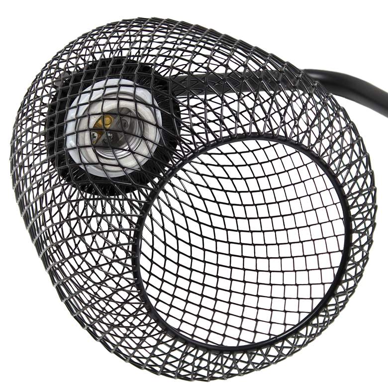 Image 6 All The Rages Lalia Home 19" Matte Black Wired Mesh Modern Desk Lamp more views