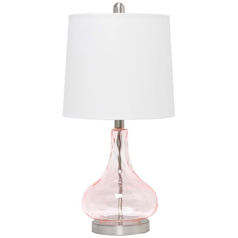 Image 2 All the Rages Lalia Home 23 1/4 inch Rose Quartz Rippled Glass Table Lamp