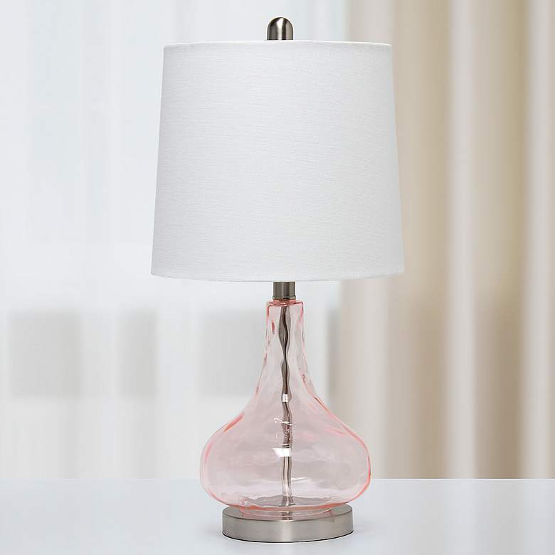 Image 1 All the Rages Lalia Home 23 1/4" Rose Quartz Rippled Glass Table Lamp