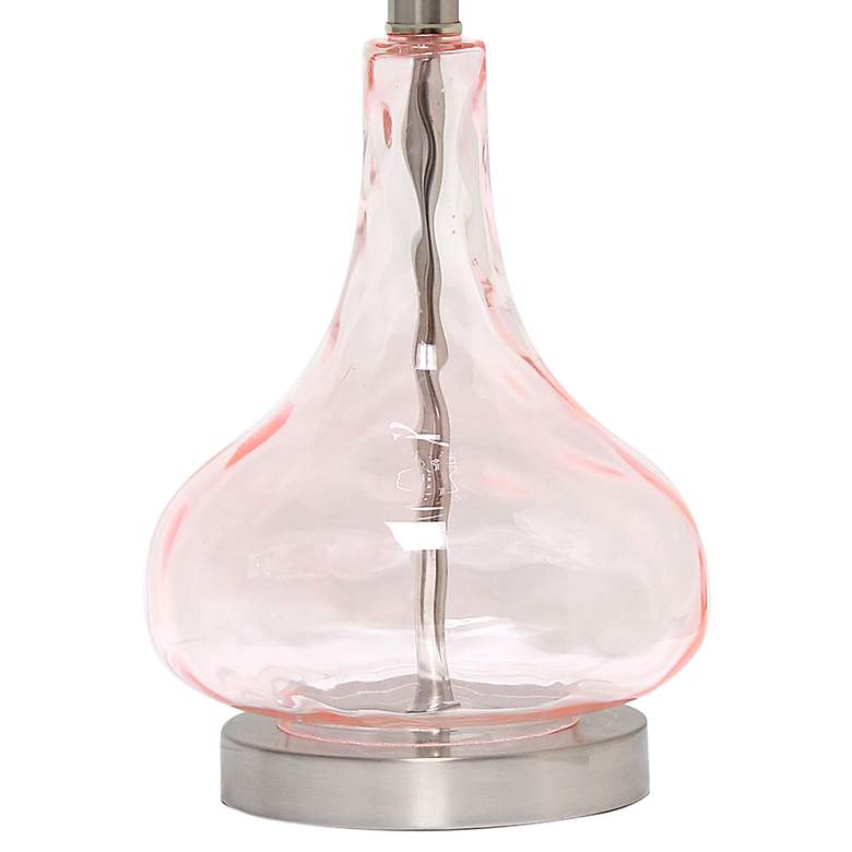 Image 5 All the Rages Lalia Home 23 1/4 inch Rose Quartz Rippled Glass Table Lamp more views