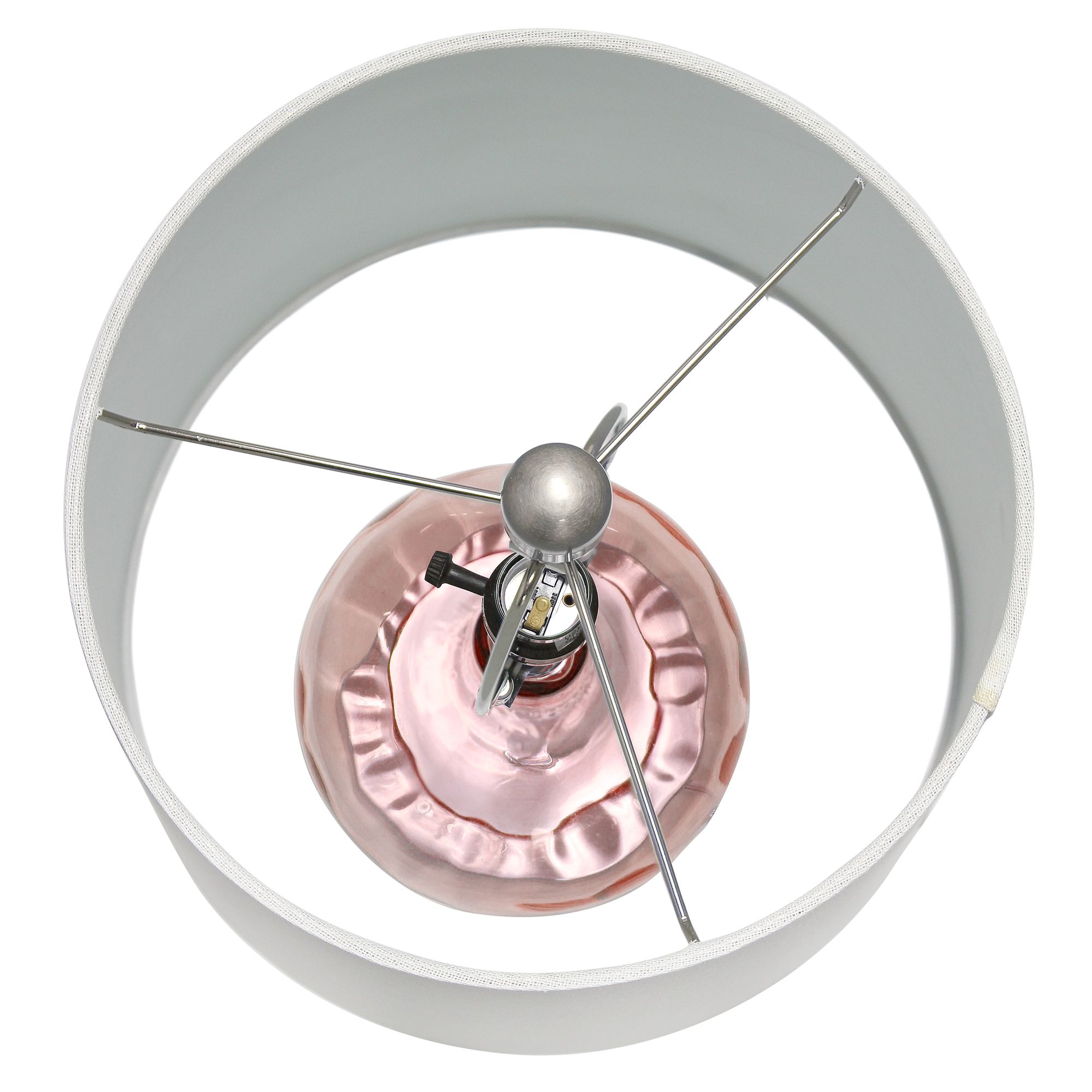 All the Rages Lalia Home 23 1/4" Rose Quartz Rippled Glass Table Lamp