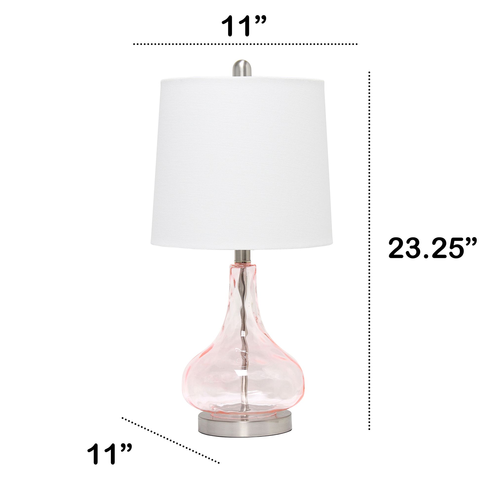 All the Rages Lalia Home 23 1/4" Rose Quartz Rippled Glass Table Lamp