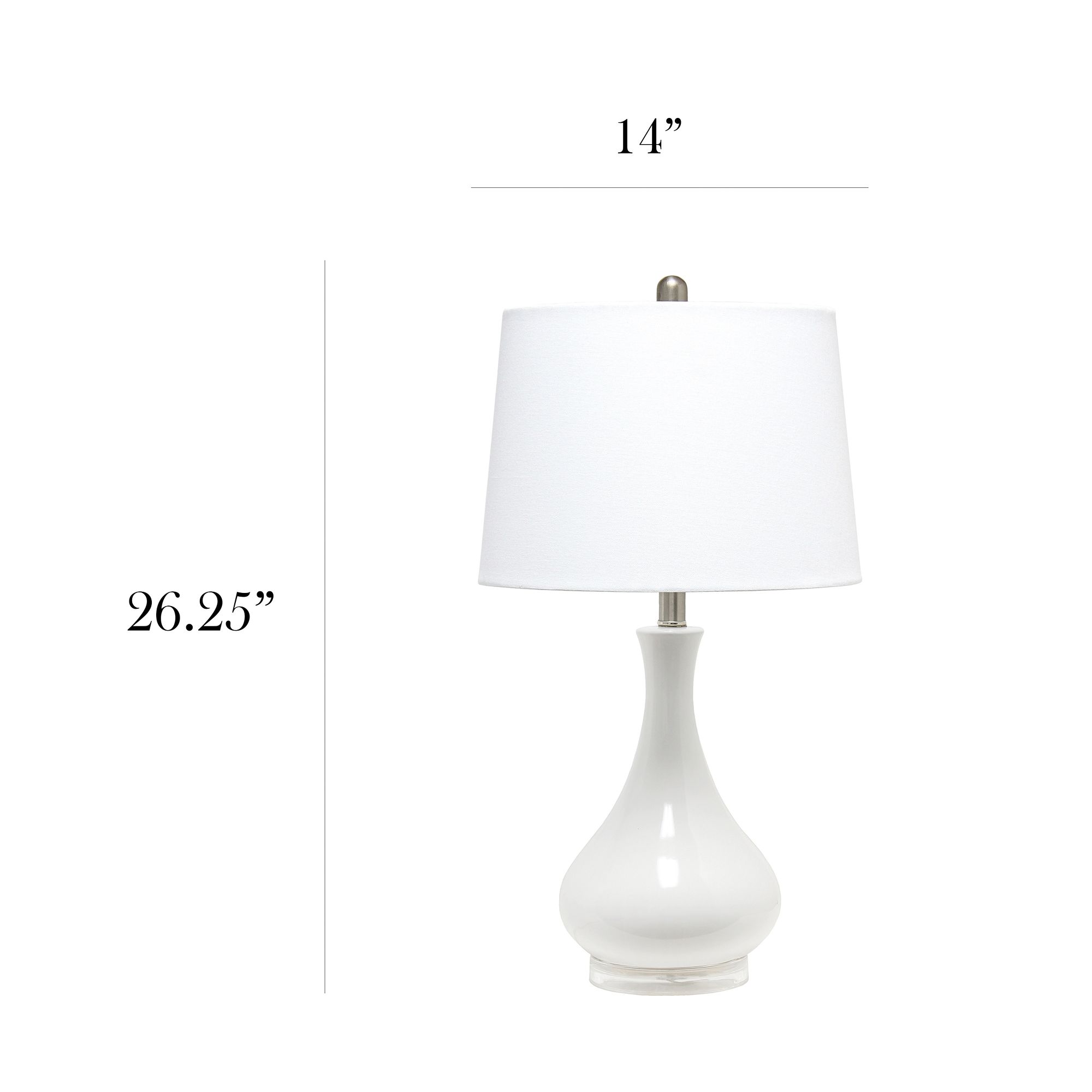 All the Rages Lalia Home 26 1/4" White Ceramic Droplet Table Lamp