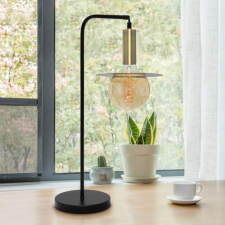 Image 1 All the Rages Lalia Home Oslo 24" Matte Black and Brass Modern Lamp