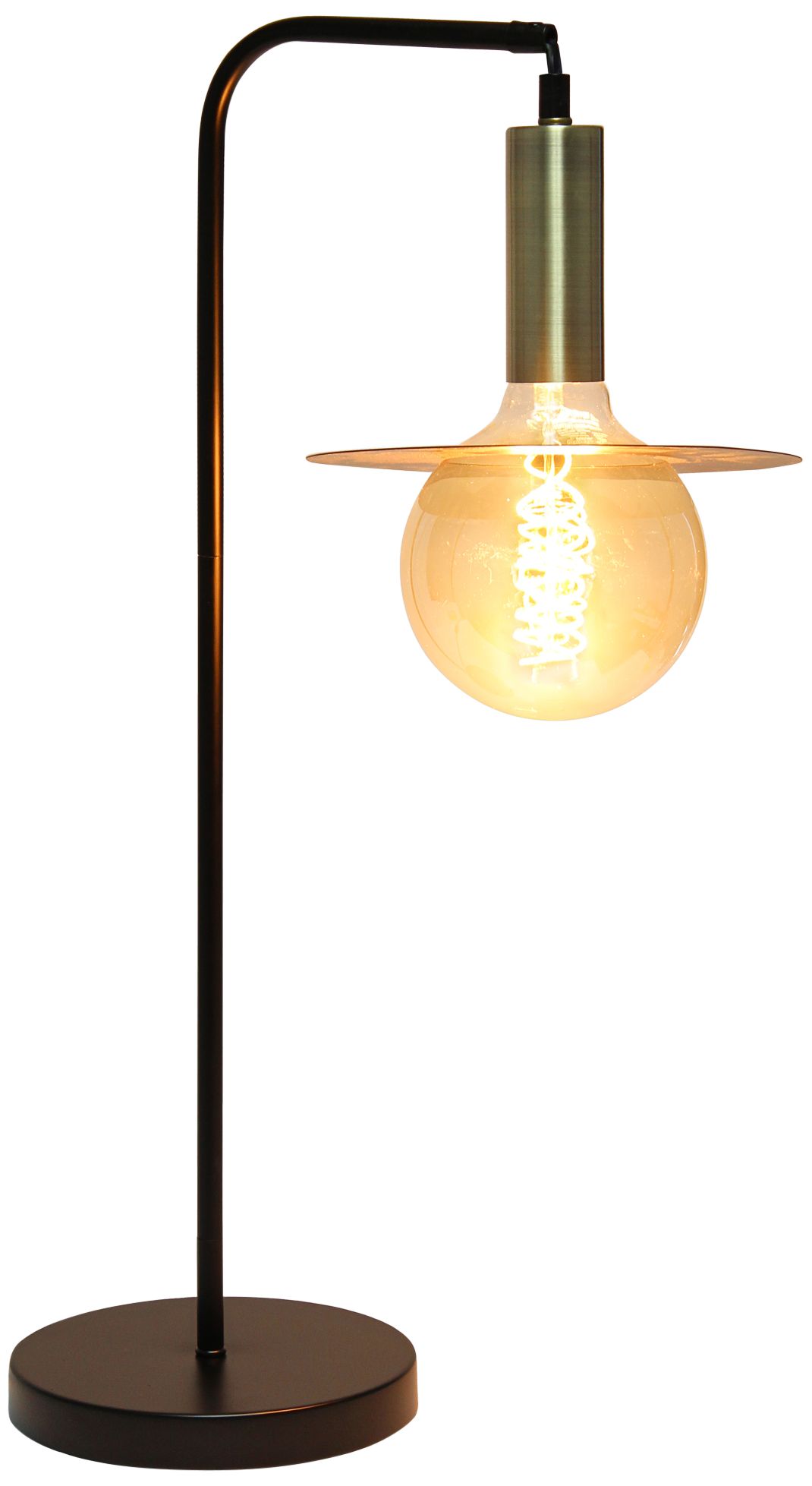 All the Rages Lalia Home Oslo 24" Matte Black and Brass Modern Lamp