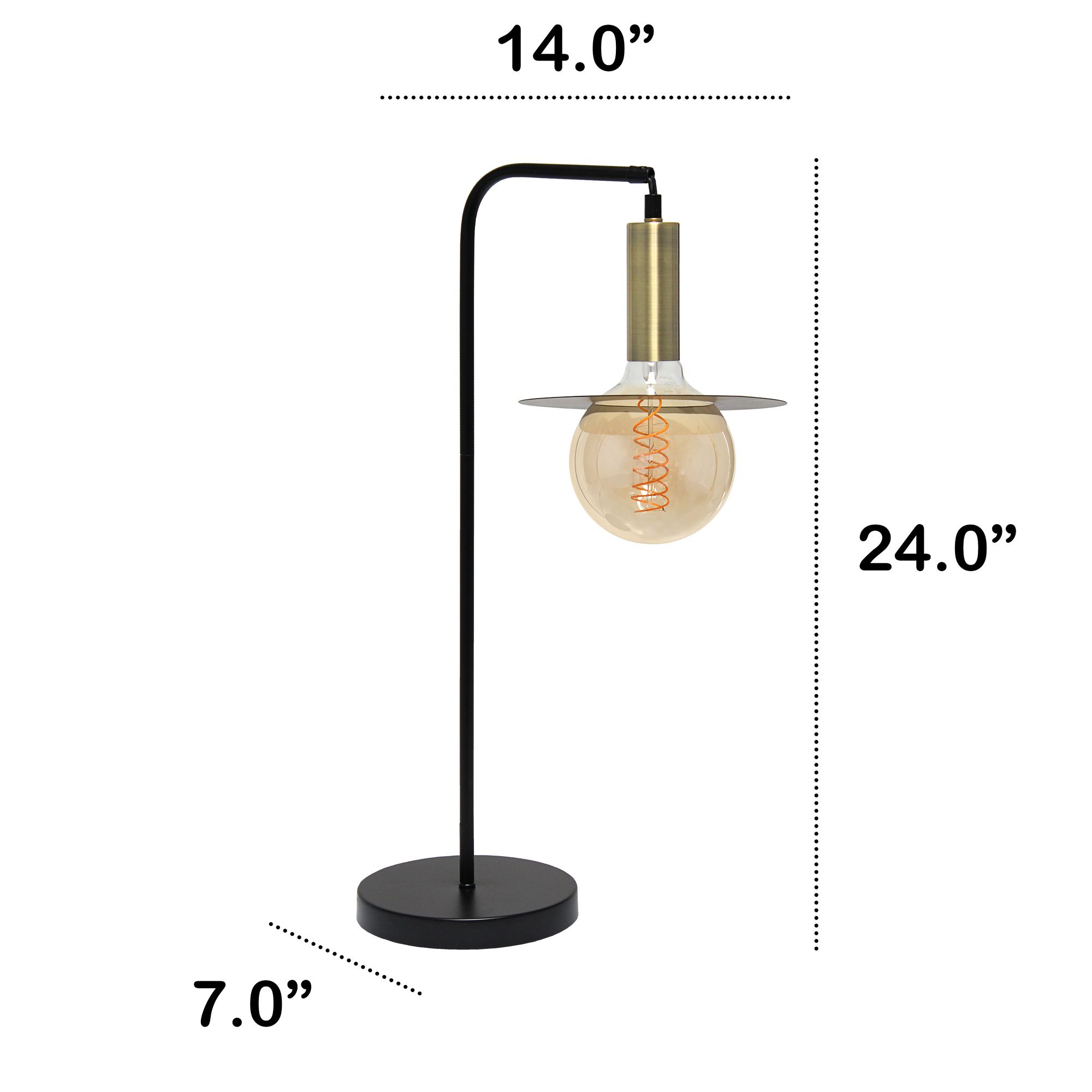 All the Rages Lalia Home Oslo 24" Matte Black and Brass Modern Lamp