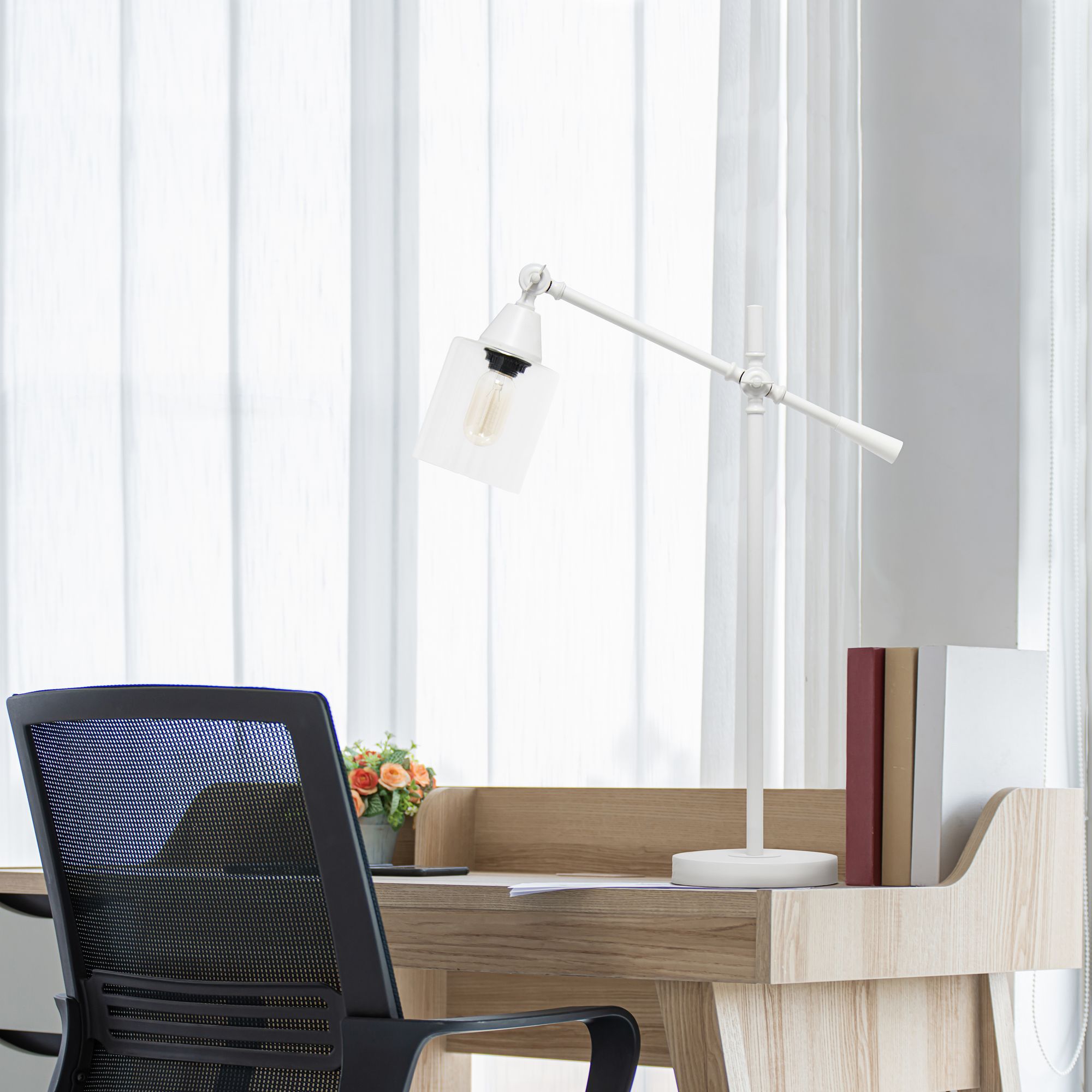 All The Rages Lalia Home White Vertically Adjustable Desk Lamp