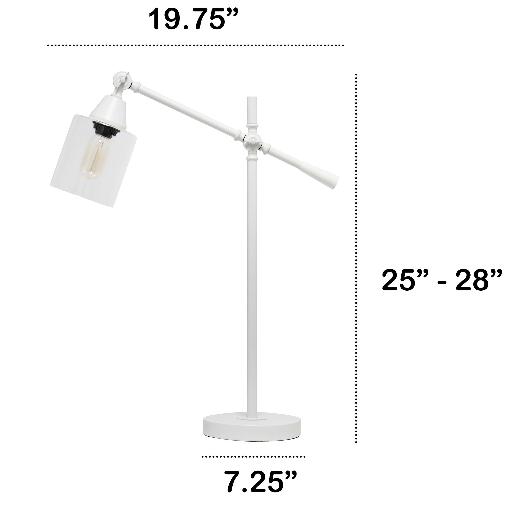 All The Rages Lalia Home White Vertically Adjustable Desk Lamp
