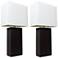 All The Rages Lexington 21" Black Leather Base Table Lamps Set of 2