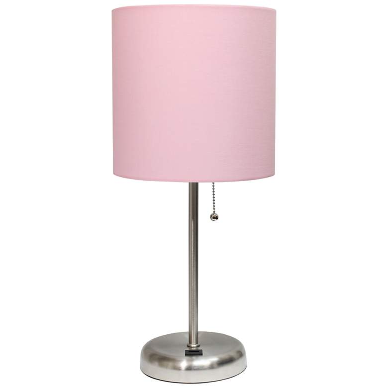 Image 2 All the Rages LimeLights 19 1/2" Pink Shade Stick Table Lamp with USB