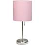 2_All the Rages LimeLights 19 1/2" Pink Shade Stick Table Lamp with USB