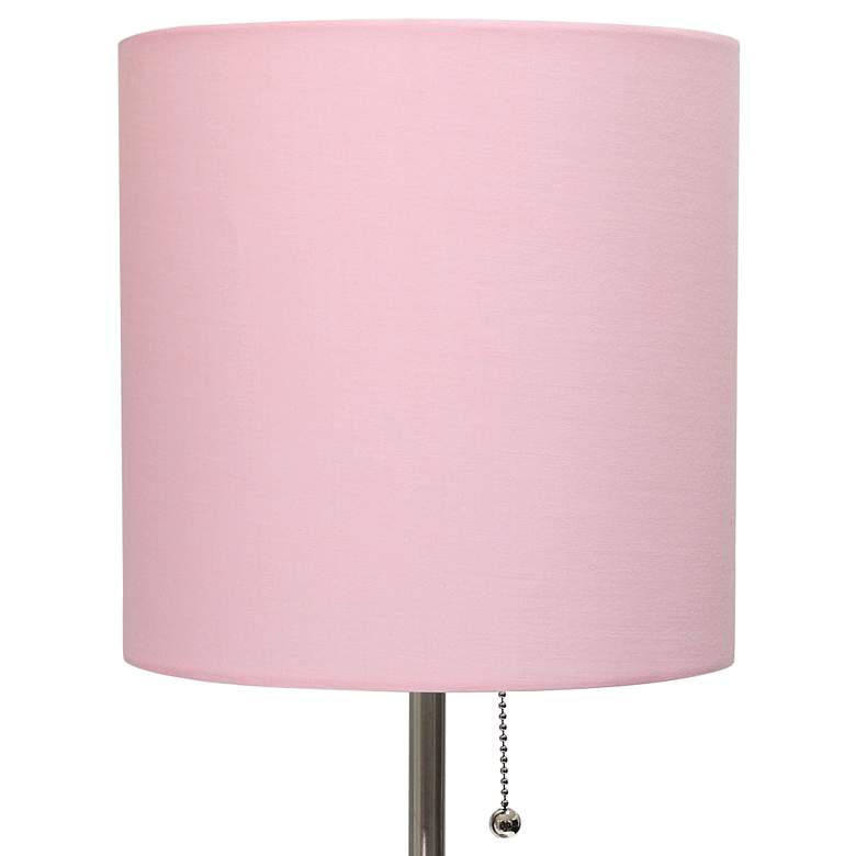 Image 3 All the Rages LimeLights 19 1/2" Pink Shade Stick Table Lamp with USB more views