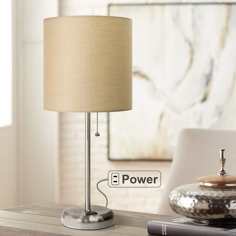 Image 1 All The Rages LimeLights 19 1/2" Tan Shade Accent Stick Table Lamp
