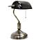 All the Rages Locust 14 3/4" Nickel and Black Banker's Desk Lamp