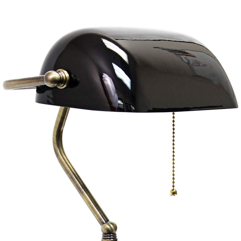 Image 3 All the Rages Locust 14 3/4" Nickel and Black Banker's Desk Lamp more views