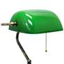 All the Rages Locust 14 3/4" Nickel and Green Glass Banker&#39;s Lamp
