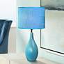All the Rages Loma 19" High Modern Blue Ceramic Accent Table Lamp