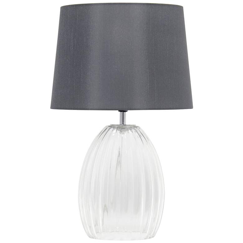 Image 2 All The Rages Markam 17 3/4" Clear Fluted Glass Accent Table Lamp