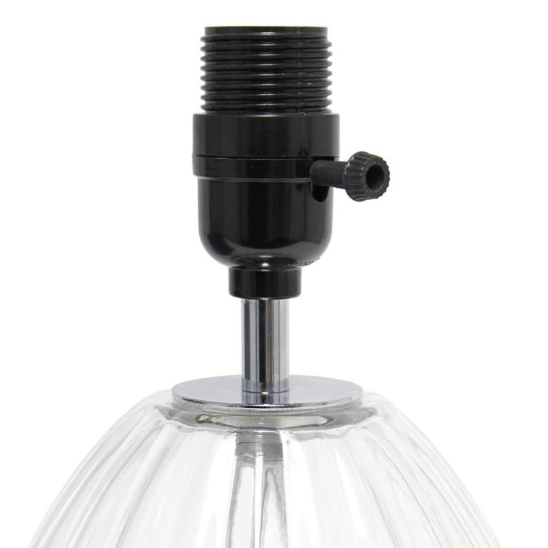 Image 4 All The Rages Markam 17 3/4" Clear Fluted Glass Accent Table Lamp more views