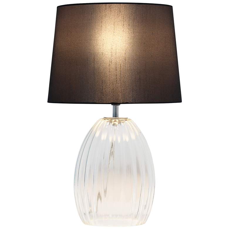 Image 7 All The Rages Markam 17 3/4" Clear Fluted Glass Accent Table Lamp more views