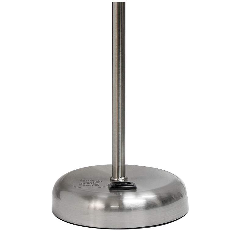 Image 4 All The Rages Oslo 19 1/2" Gray Shade Steel Lamp with Power Outlet more views