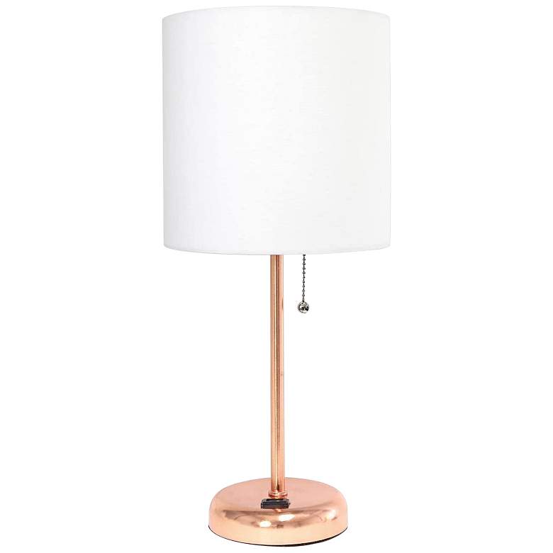 Image 2 All The Rages Oslo 19 1/2" Modern Rose Gold USB Accent Table Lamp