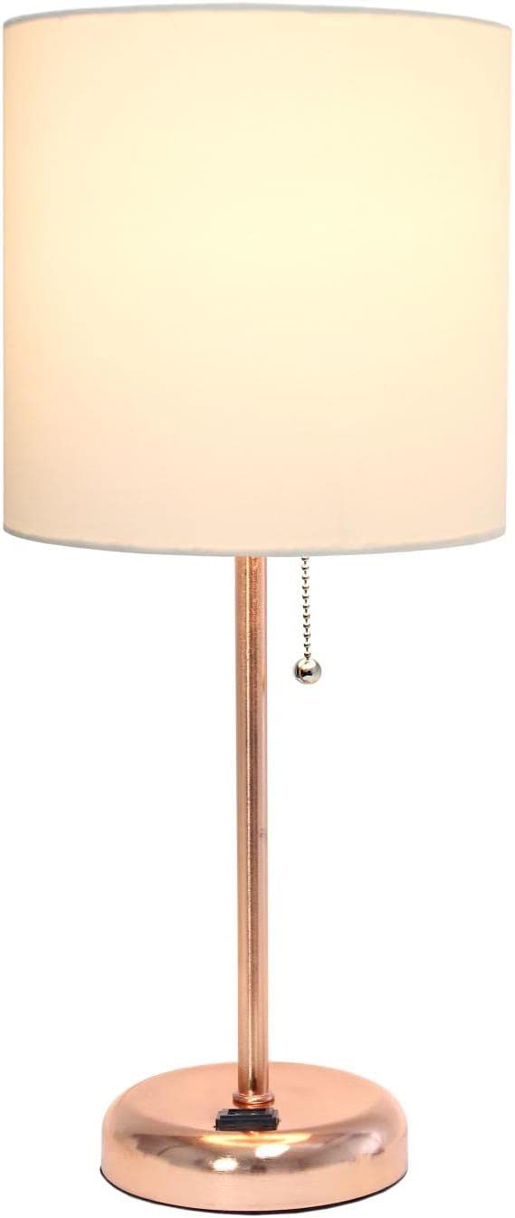 All The Rages Oslo 19 1/2" Modern Rose Gold USB Accent Table Lamp