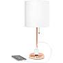 All The Rages Oslo 19 1/2" Modern Rose Gold USB Accent Table Lamp