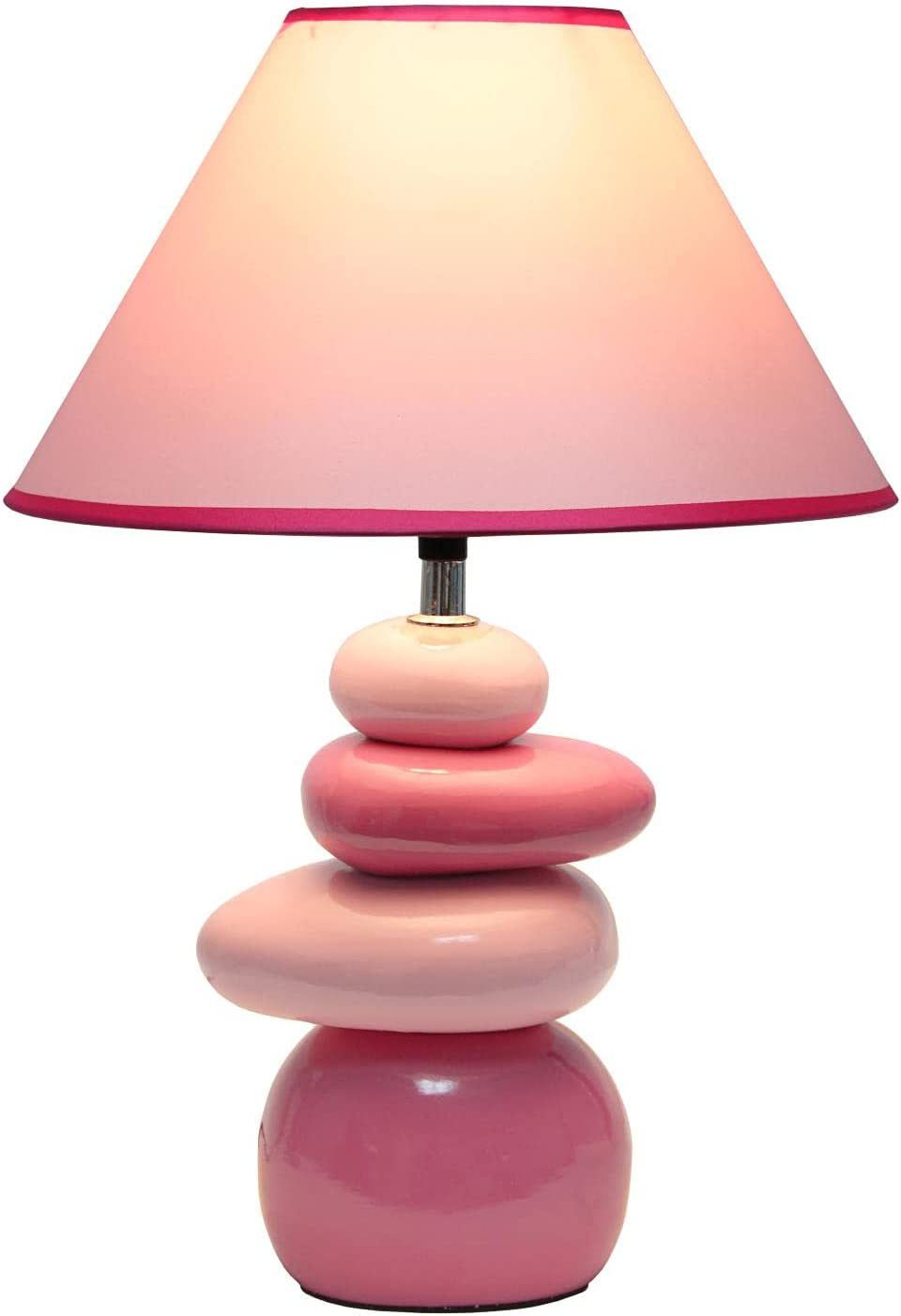 All The Rages Priva 17 1/4" Stacking Stones Pink Ceramic Table Lamp