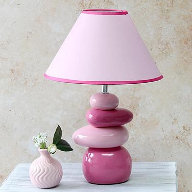 All The Rages Priva 17 1/4" Stacking Stones Pink Ceramic Table Lamp