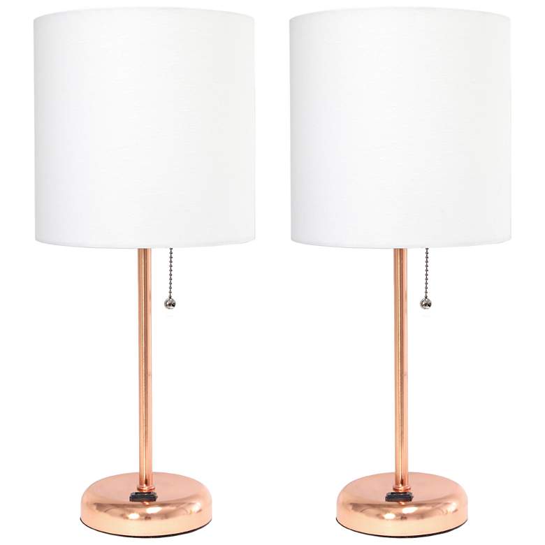 Image 1 All The Rages Rose Gold 19 1/2" Outlet Table Lamps Set of 2