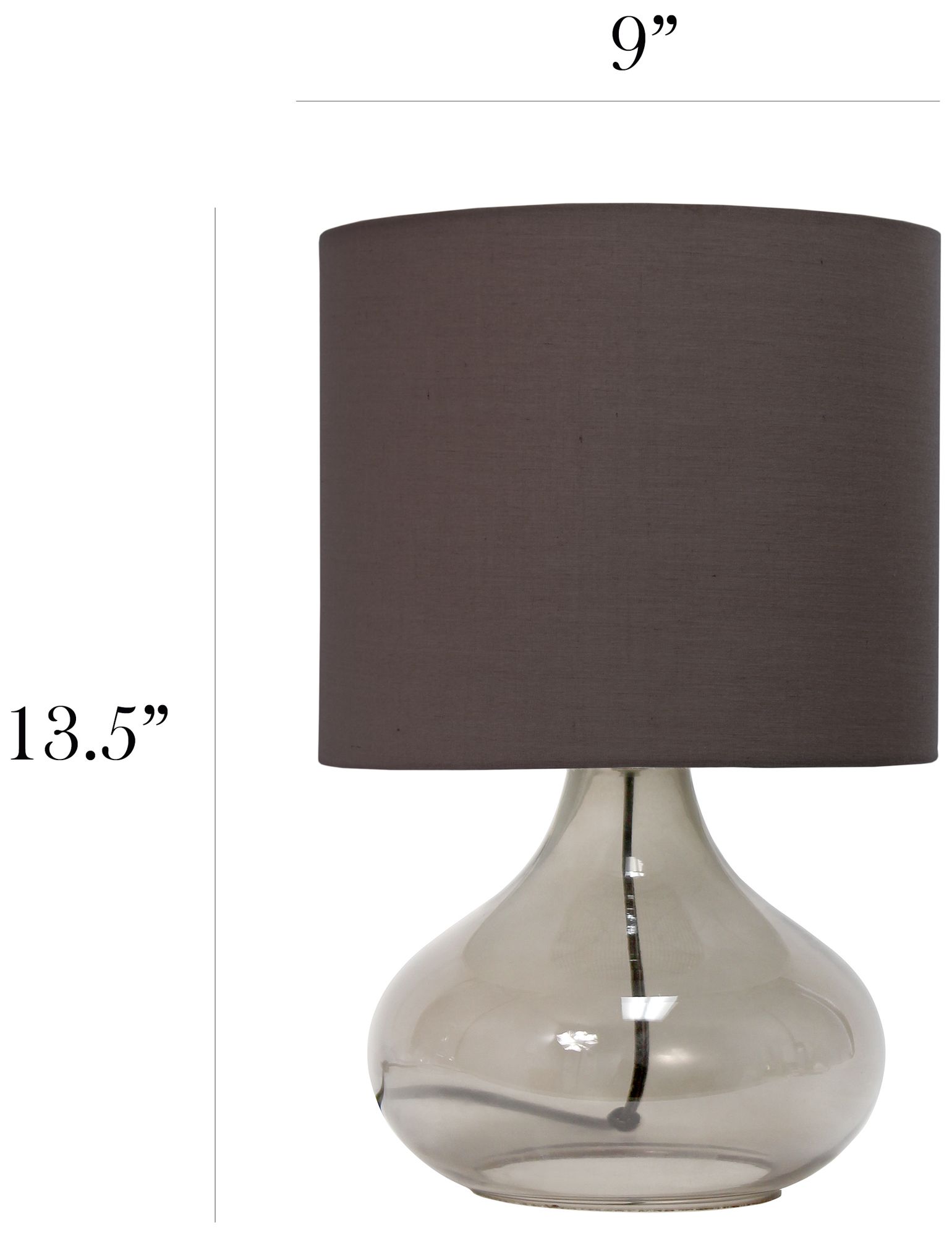 All The Rages Simple Designs 13 1/2" Smoke Gray Glass Accent Lamp