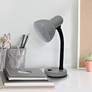 All The Rages Simple Designs 13 3/4" Basic Gray Gooseneck Desk Lamp