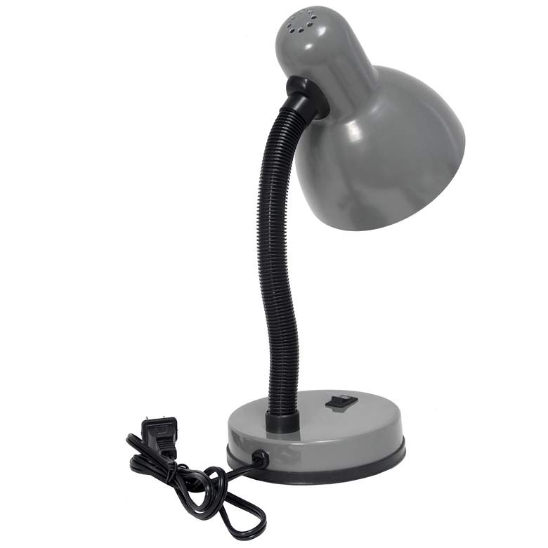 Image 6 All The Rages Simple Designs 13 3/4" Basic Gray Gooseneck Desk Lamp more views