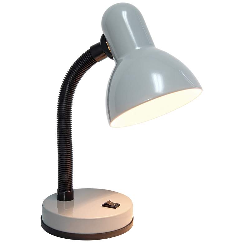 Image 2 All The Rages Simple Designs 13 3/4" Basic Silver Gooseneck Desk Lamp