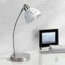 All the Rages Simple Designs 20 1/4" Nickel and Porcelain Desk Lamp in scene