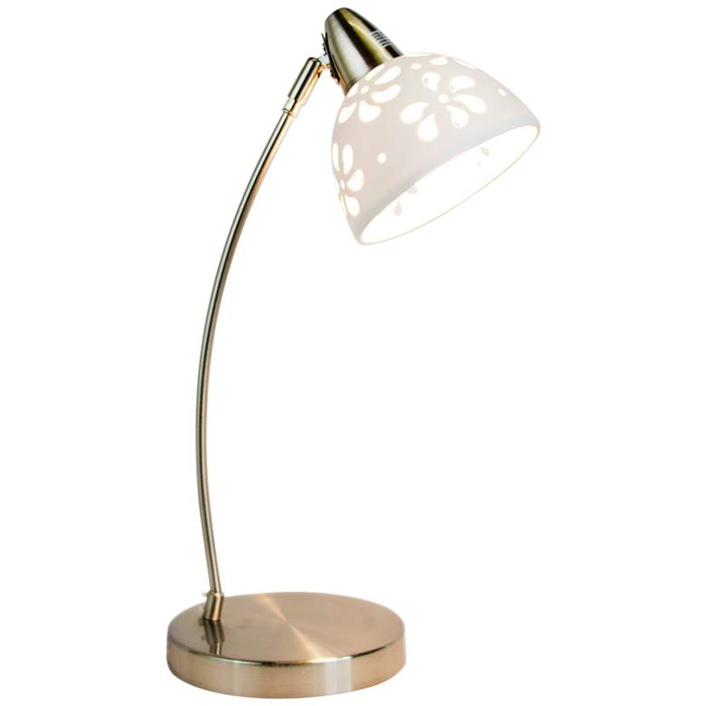 Image 6 All the Rages Simple Designs 20 1/4" Nickel and Porcelain Desk Lamp more views