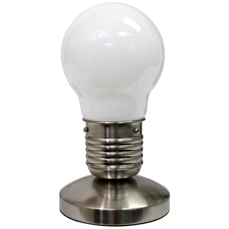 Image 2 All the Rages Simple Designs 9" Nickel Touch Control Bulb Lamp