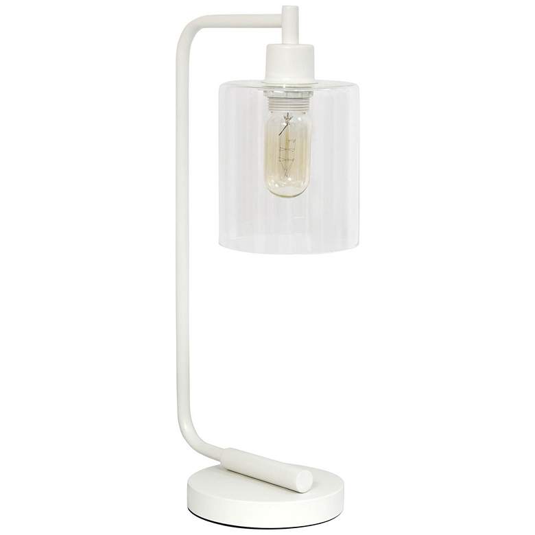Image 1 All the Rages Simple Designs Bronson 18 3/4 inch White Lantern Desk Lamp