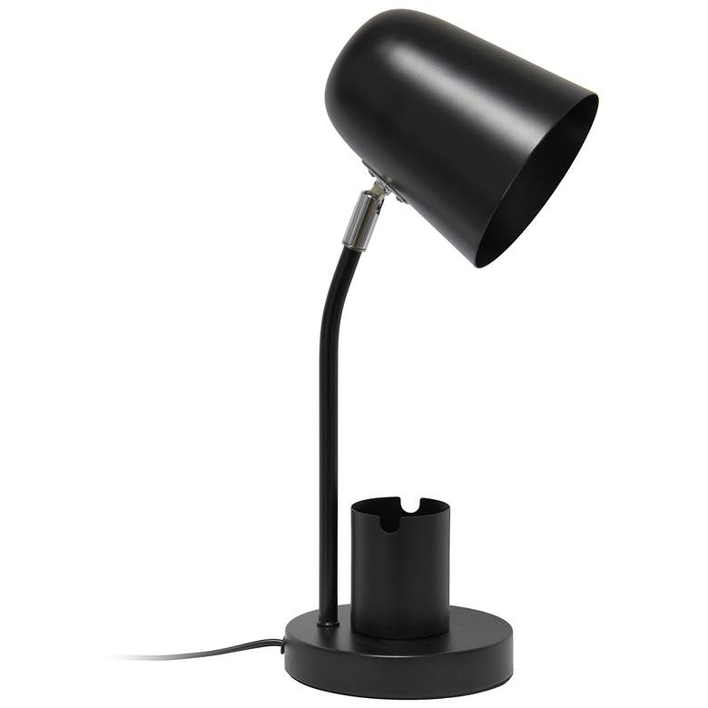 Image 1 All The Rages Sleek Essentials 15 3/4" Black Metal Table Desk Lamp