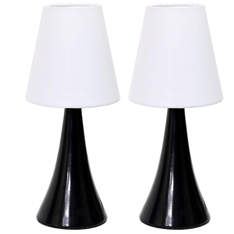 Image 1 All The Rages Valencia 11 1/2" Modern Black Touch Lamps Set of 2