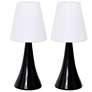 All The Rages Valencia 11 1/2" Modern Black Touch Lamps Set of 2