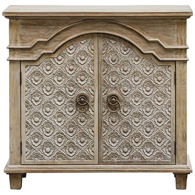 Image 1 Allaire 35 1/4 inch Wide Aged Ivory 2-Door Wood Accent Cabinet