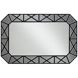 Image5 of Allamande Matte Black 26" x 40" Rectangular Wall Mirror more views