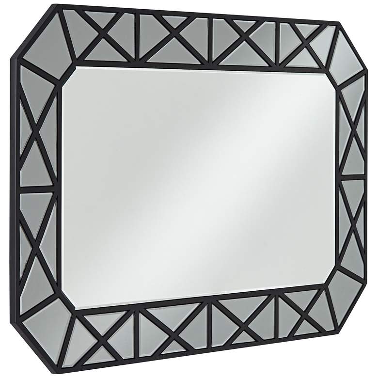 Image 7 Allamande Matte Black 26 inch x 40 inch Rectangular Wall Mirror more views