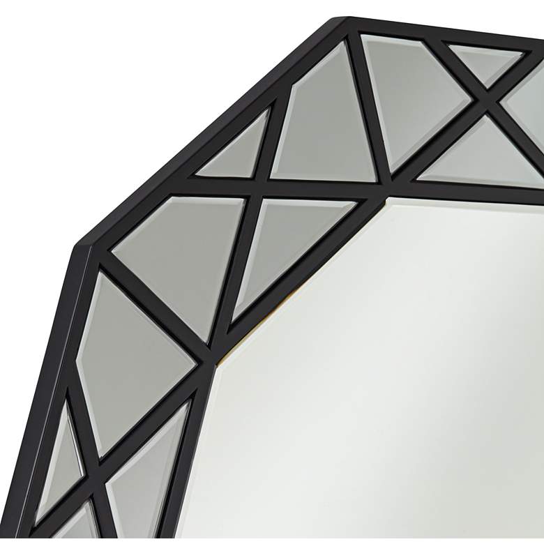 Image 3 Allamande Matte Black 32 inch x 30 1/2 inch Decagon Wall Mirror more views