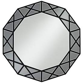 Image5 of Allamande Matte Black 32" x 30 1/2" Decagon Wall Mirror more views